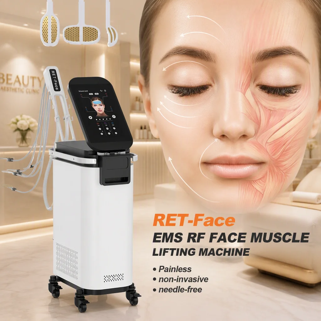 Professional Facial Skin Tightening Muscle Stimulator Radio Frequency Face Lifting Device Ems Pe Face Beauty Machine