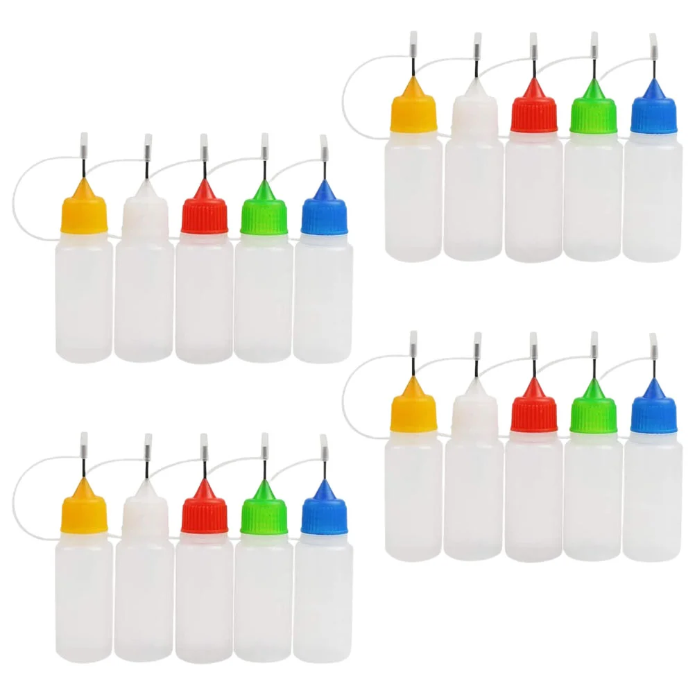 

20 Pcs 30ml Squeeze Bottle Needle Tip Glue with Cap Translucent Liquid Dispenser Applicator Bottles