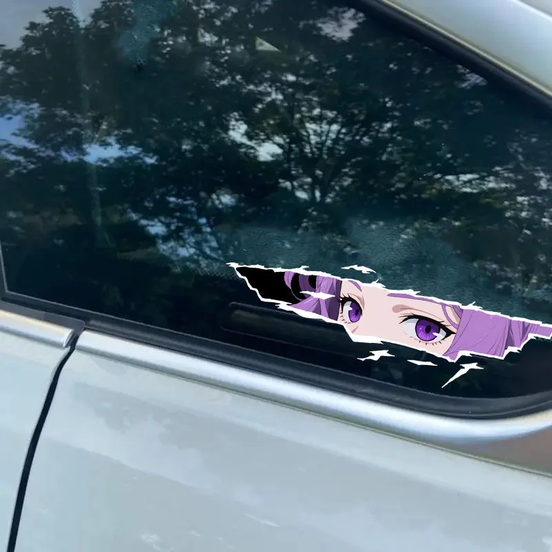 

Anime Purple Eyes Peeking Vinyl Sticker, Waterproof Decal for Motorcycle Helmet & Car