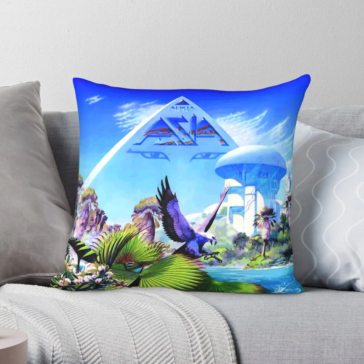 Asia Band Alpha Album Square Pillowcase Polyester Linen Velvet Printed Zip Decorative Home Cushion Cover 45x45