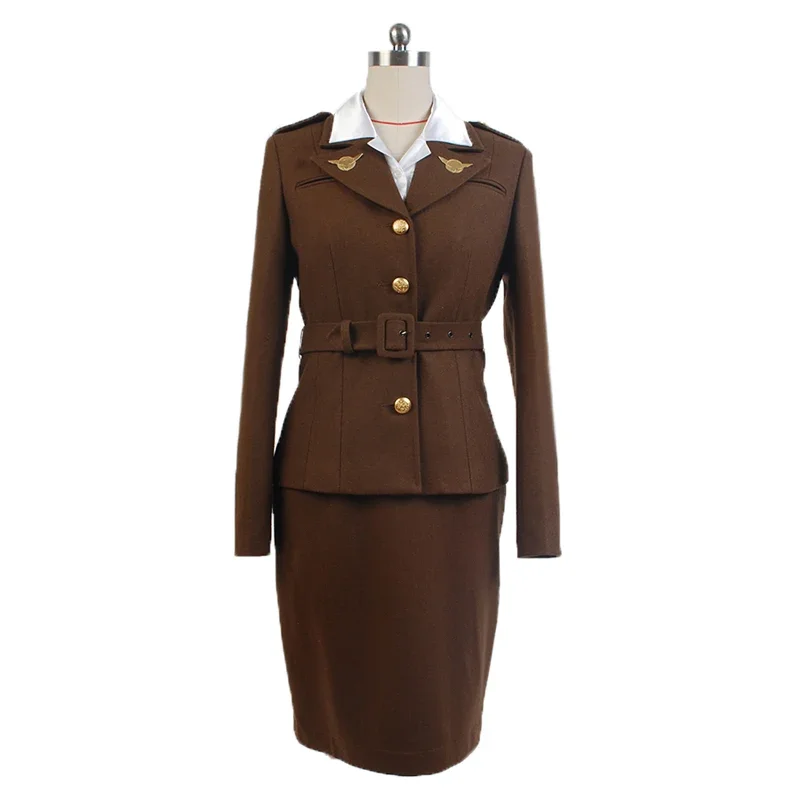 Agente Peggy Carter Costume Cosplay Uniforme Set completo per donne adulte 2 colori PA4799