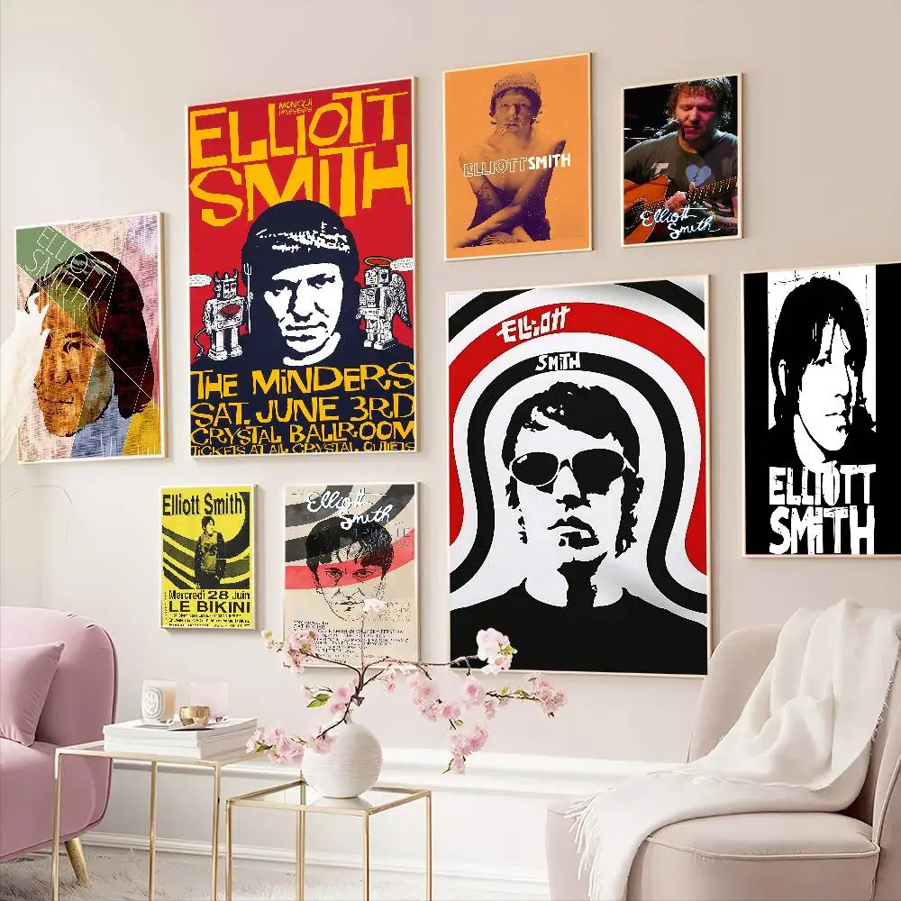 Singer Elliott Smith Anime Posters Sticky Whitepaper Prints Posters Artwork Kawaii Room Decor