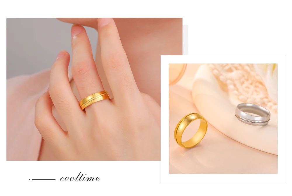 COOLTIME 6MM Breite Minimalistischen Runde Ring Edelstahl Männer Einfache Hochzeit Band Ringe Schmuck Großhandel – Detail 11