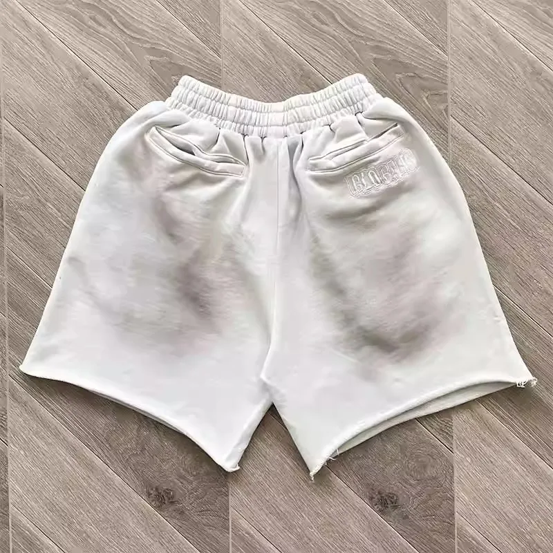 Stain Glo Gang Embroidery Rhinestone Patch Shorts Jorts Men Women Loose Casual Drawstring Short Pants Hip Hop Sports Short Pants