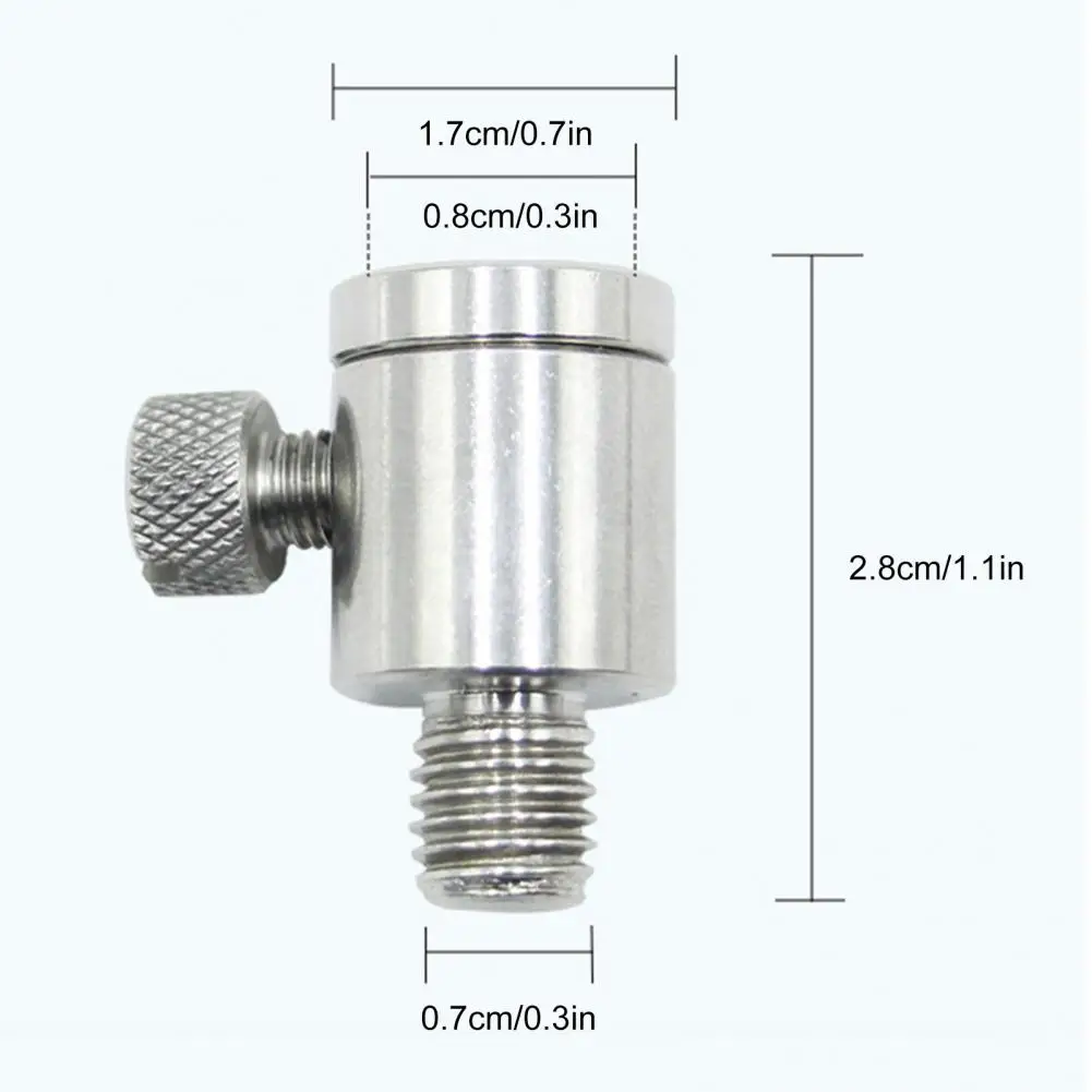 Adaptador de suporte de vara de pesca, aço inoxidável, rosca de 3/8 polegadas, suporte para vara de pesca, conector, acessórios de pesca de carpa