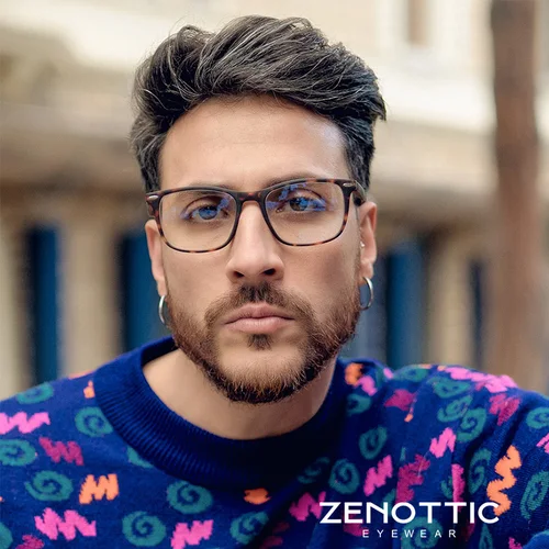 Imagen 2 del producto Gafas de lectura cuadradas ZENOTTIC a la moda para hombre, gafas con bloqueo de luz azul, lectores de ordenador con bisagra de resorte