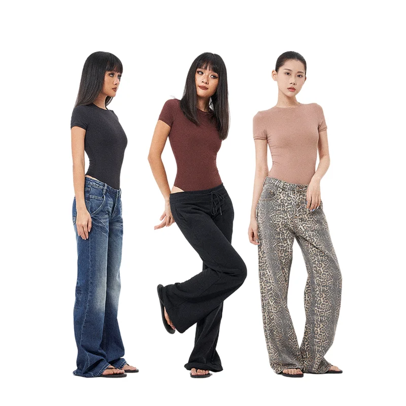 

2025 Autumn New Sle Casual Slim Fit One-Piece round Ne ort Sve Women's Jumpsuit Versatile High Waist ort Pants