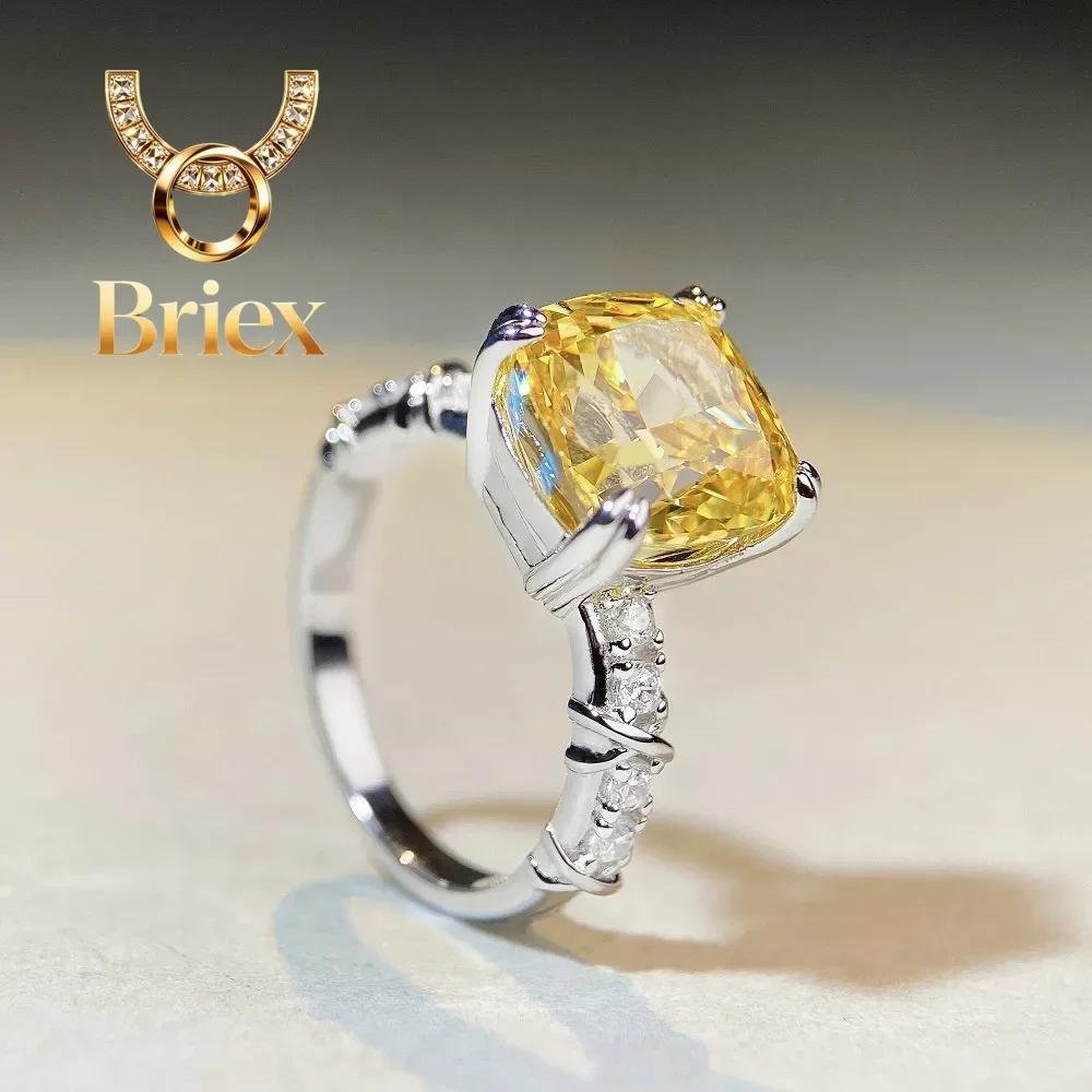 

Briex Jewelry High - End PT950 Platinum White Gold Ring for Her, Yellow Diamond with Ice Flower Cut