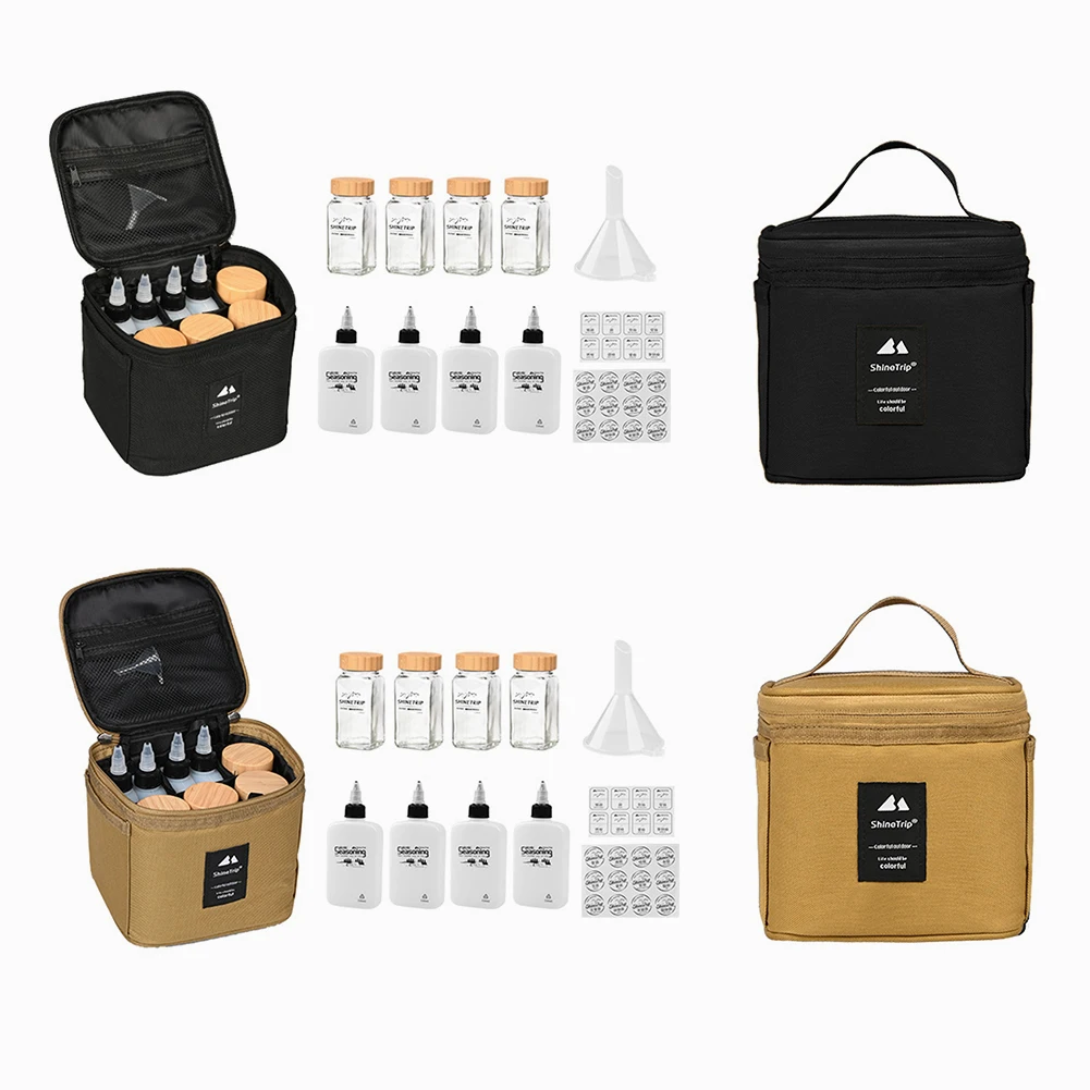

Seasoning Bottle Set Storage Bag Portable Sealing Oil Bottle Combination Set Picnic Pouch Travel BBQ Camping Supplies2026