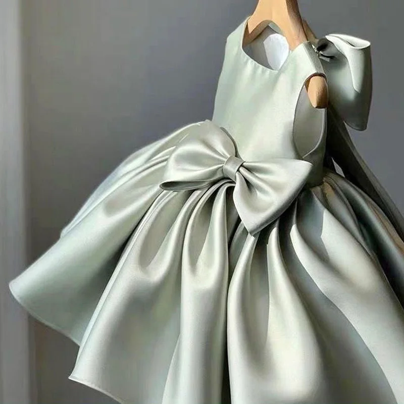 

Детская одежда, однотонные платья принцессы, летнее корейское плиссированное вечернее платье без рукавов с бантом для девочек на день рождения