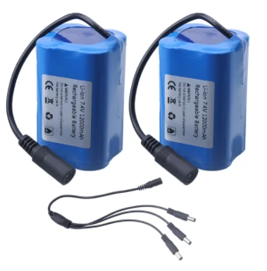 7.4V 12000mAh Batterij met USB Lader Voor T188 T888 2011-5 V007 C18 H18 Afstandsbediening RC visaas Boot Reserve Batterij Onderdelen