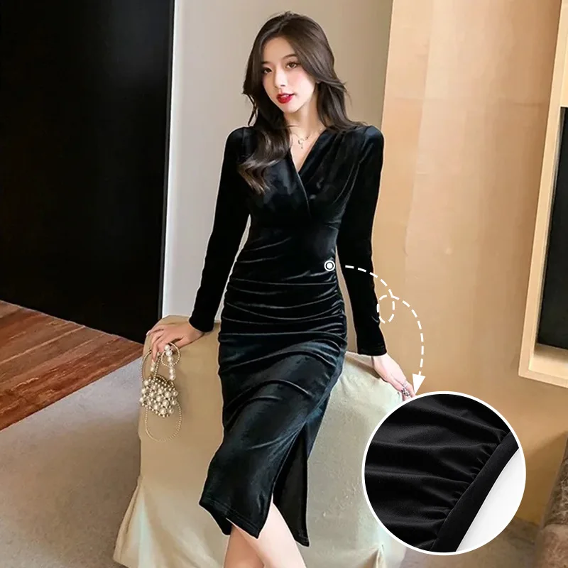 ชุดเดรสผู้หญิง ชุดเดรสออกงานกลางคืน ผ้าถัก ลายบล็อกสี แต่งสม็อค ทรงบาน สตรีทแวร์ ทันสมัย สไตล์ Y2K เท่ห์ ศิลปะ ลุคคนเมือง สไตล์มินิมอล