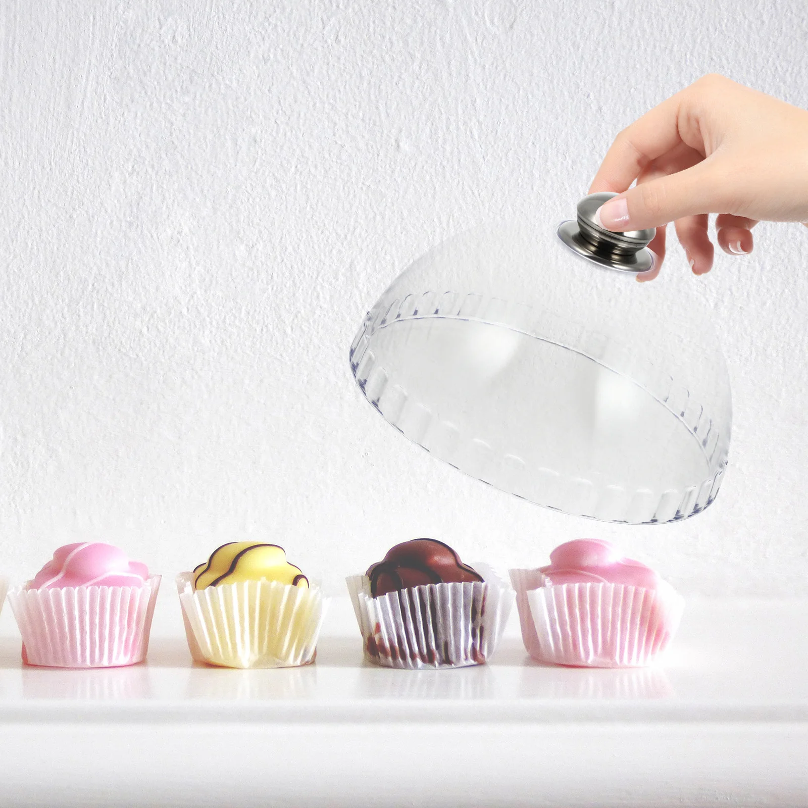 Capa de sobremesa eficaz para evitar contaminação de alimentos, protetor de alimentos de plástico, design moderno e prático para casa e exibição