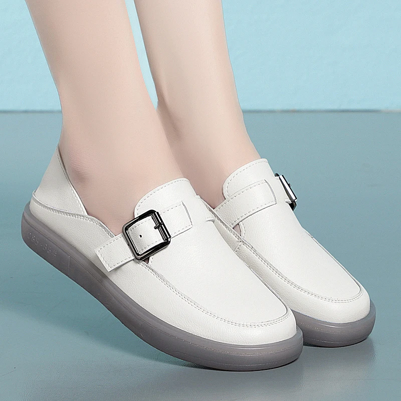 AIYUQI Loafers Woman Genuine Leather 2024 Spring New Student Sneakers Girl Flat Large Size Nurse Shoes Girl