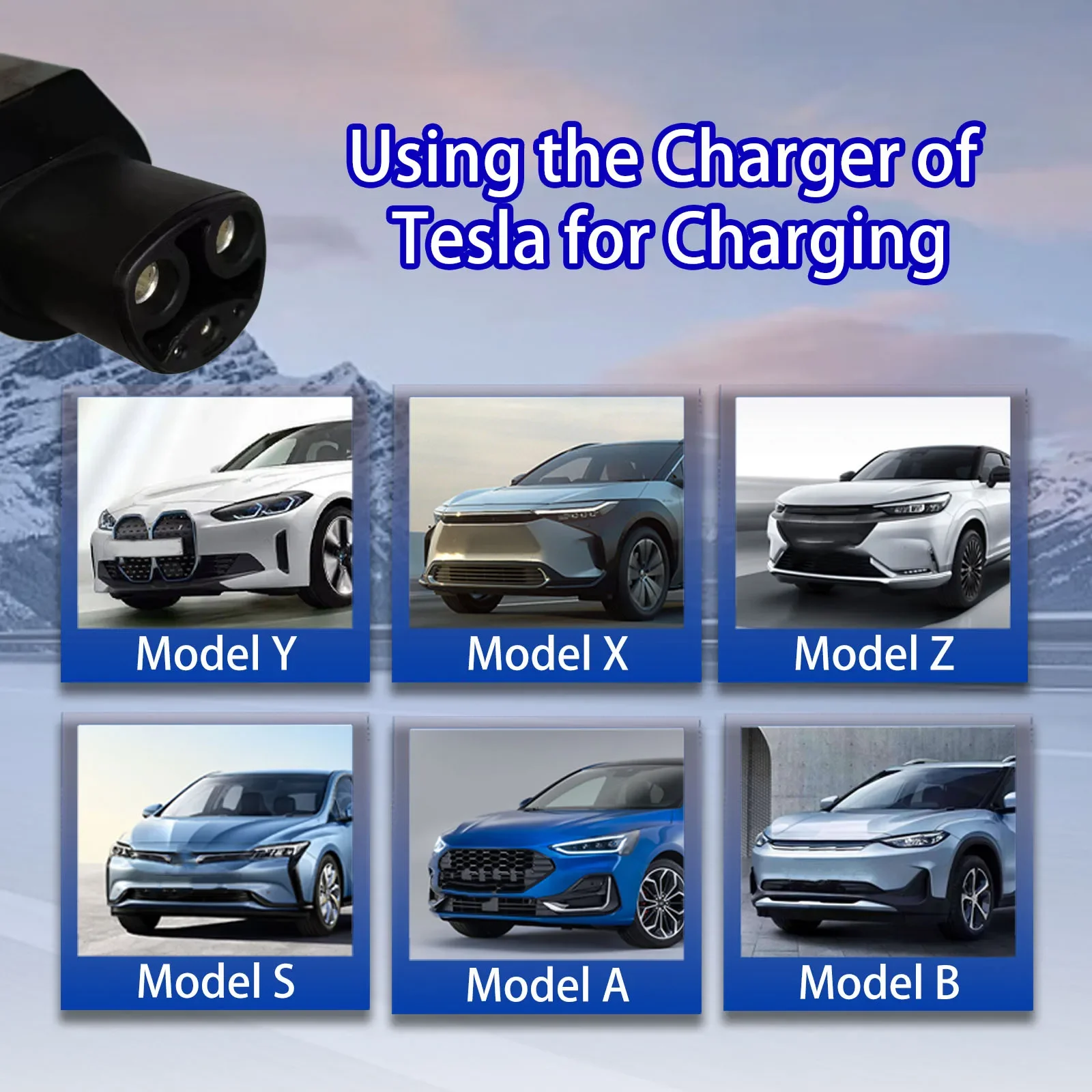 for Tesla adapter 220V type 2 charging pile to Tesla car 7kw EV Charge adapter compact and portable