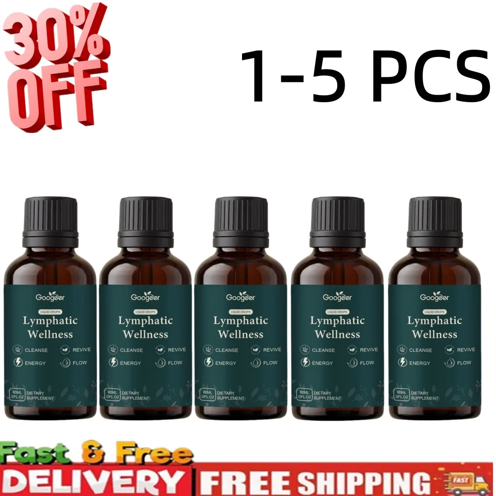 Lymphatic Wellness Liquid Drops 60ml Body Detox Edema Water Retention Relief Swelling Reduce Fast Absorbing Supplement