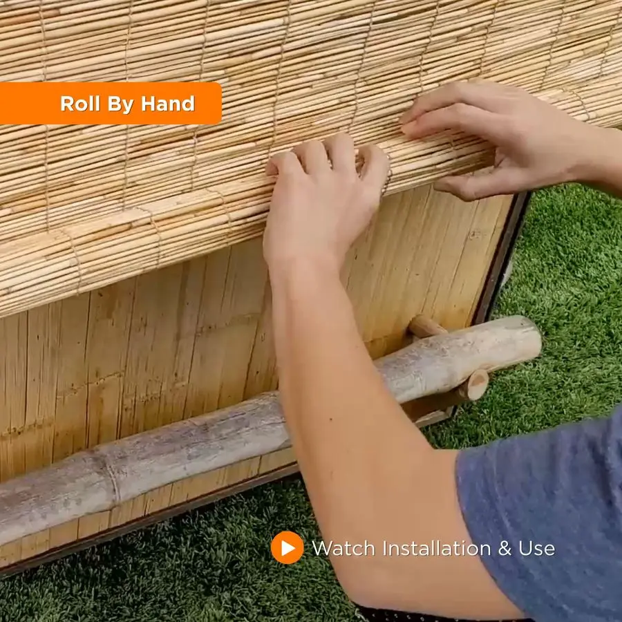 

Бамбуковые жалюзи XScapes LightFiltering Cordfree для окон, рулонные шторы ручного управления, натуральные, 48 дюймов (Ш) x 72 дюйма (В)