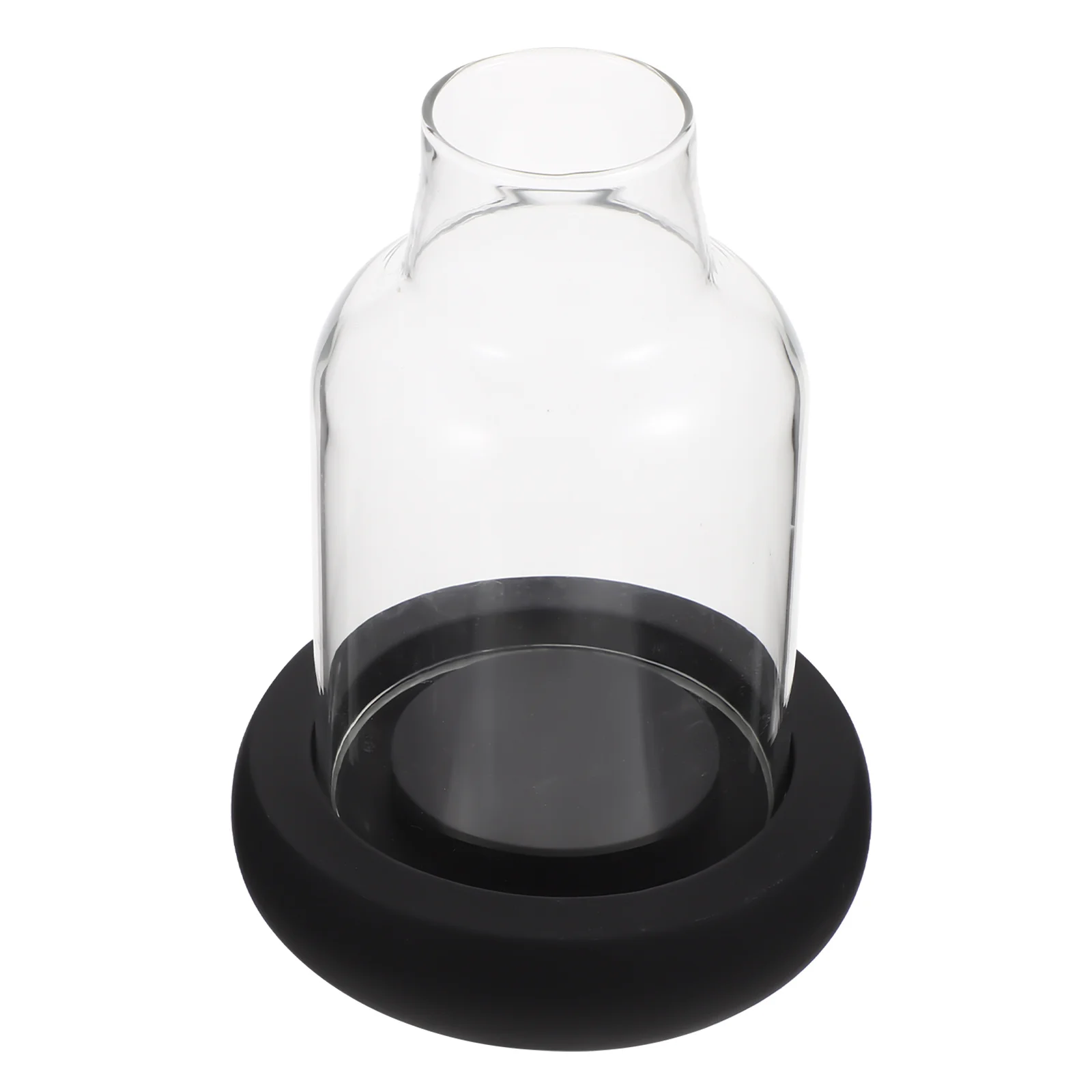 

Clear Glass Holder with Dome Windproof Tabletop Decor for Wedding Proposal Candlelight Dinner Party Supplies