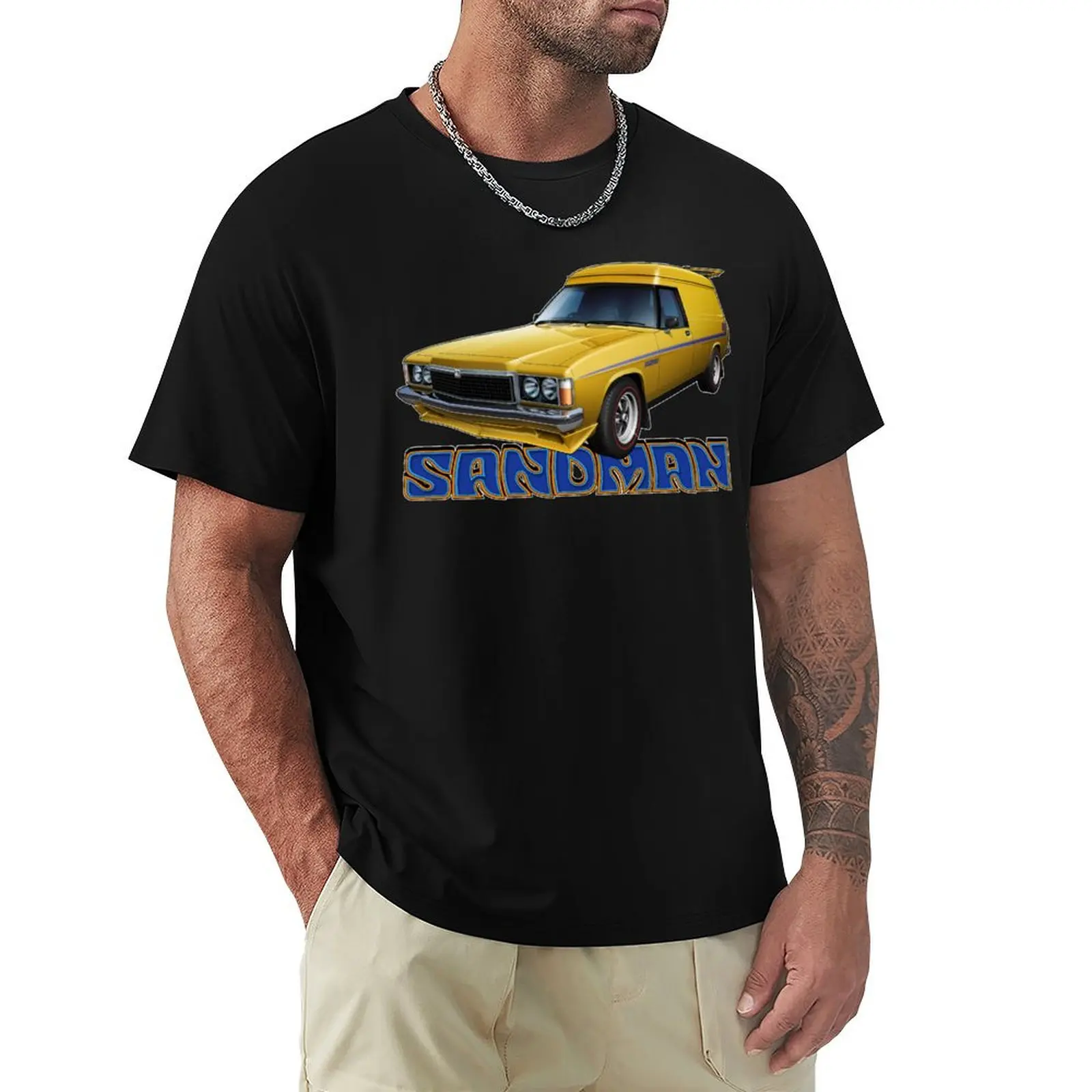 Illustrated HZ Holden Sandman Panel Van - Yellow T-Shirt blacks customs cheap stuff sweat men tshirt