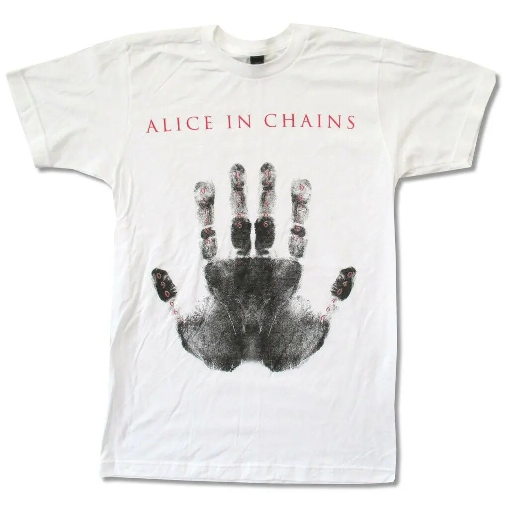 

Классическая белая унисекс рубашка «Alice In цепи»