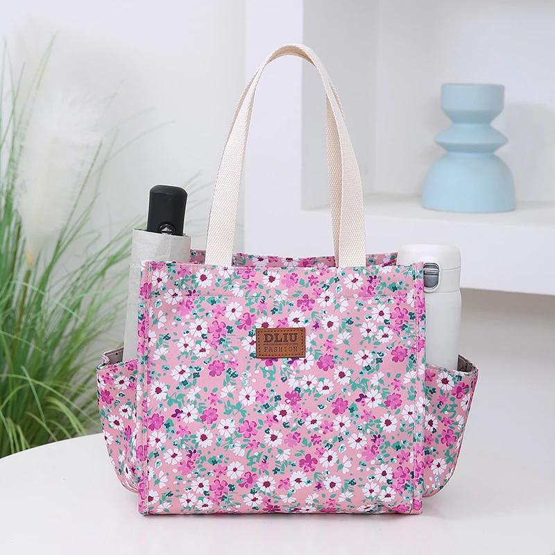 1PC Fashionable Tote Bag With Zippered Lunch Box Bag Thermal Bento Bag Hand Carrying Bag For Office Workers And Moms With Kids