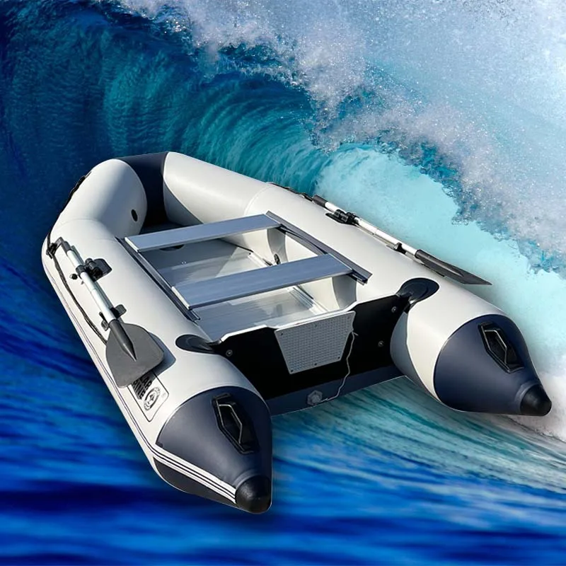 Solar Marine MC360-6 Inflatable Assault Fishing Boat Aluminum Bottom Rescue Rowboat, Kayak Canoe with Accessories 3.6m 0.9mmPVC