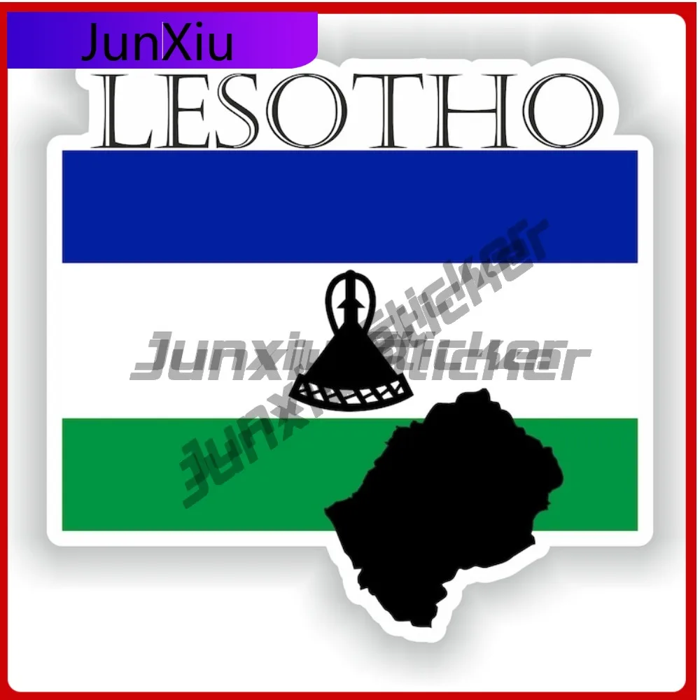 

Lesotho National Emblem Map Shape Sticker Anti Scratch Waterproofing Exterior Refit Stickers Rv Decoration Car Scratch Cover Sti