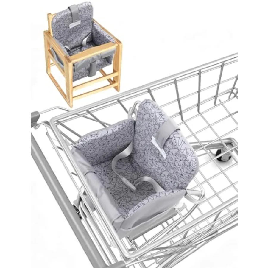Shopping Cart Cover for Baby Girl and Boy, High Chair Cover for Restaurant, Padded Grocery Cart Seat Cover and Swing Insert for