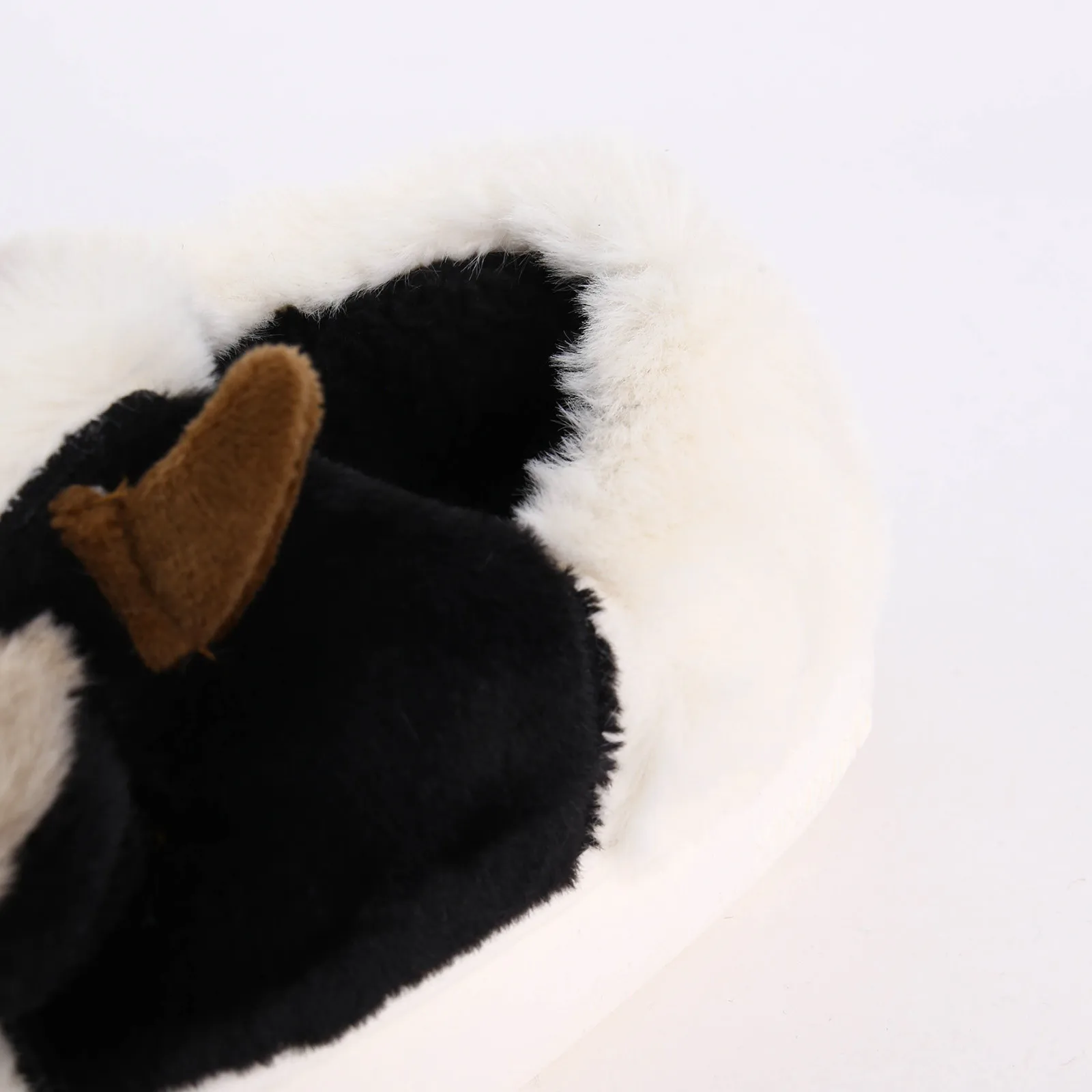 Kids Cute Animal Furry Slipper For Boys Girls Fashion Fluffy Winter Warm Slippers Children Cartoon Milk Cow Home Cotton Shoes