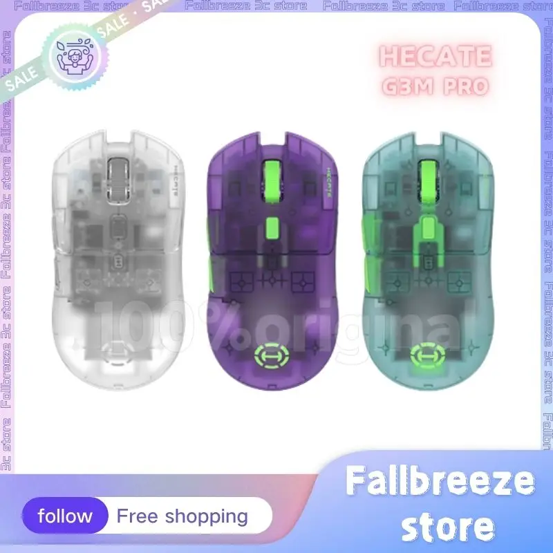 hecate mouse gamer sem fio g3m pro mouses modo bluetooth transparente paw3395 26000dpi escritorio baixo atraso jogo 01