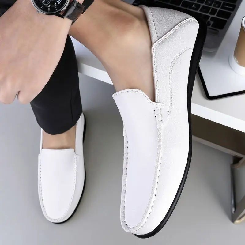 Men's Daily Casual Leather Shoes Driving Shoes New Doudou Men's Shoes Outdoor Lazy One-Pedal Loafers