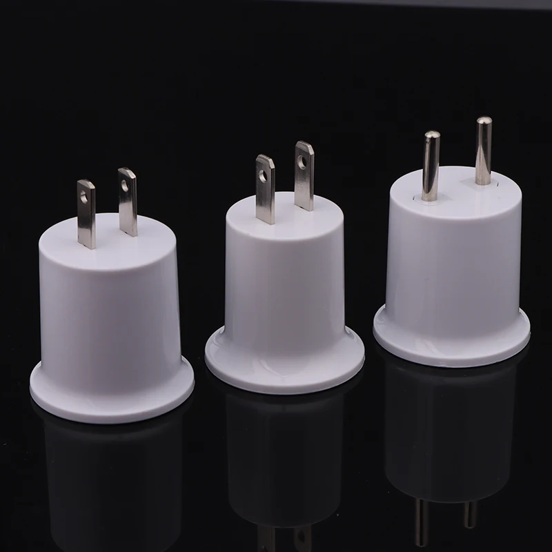 

1PC America European Plug E27 Lamp LED Bulbs Base E27 To EU US Plug Lamp Holder Converter Socket Adapter White Light Socket New