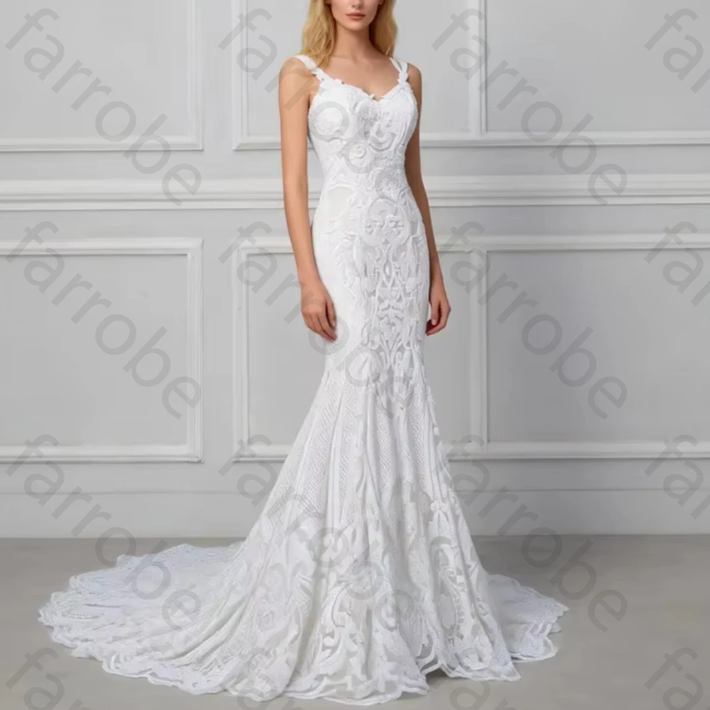 

Индивидуальные элегантные свадебные платья без рукавов с кружевным вырезом «сердечко», сексуальное вышитое платье-русалка, высококачественное платье для выпускного вечера/вечеринки