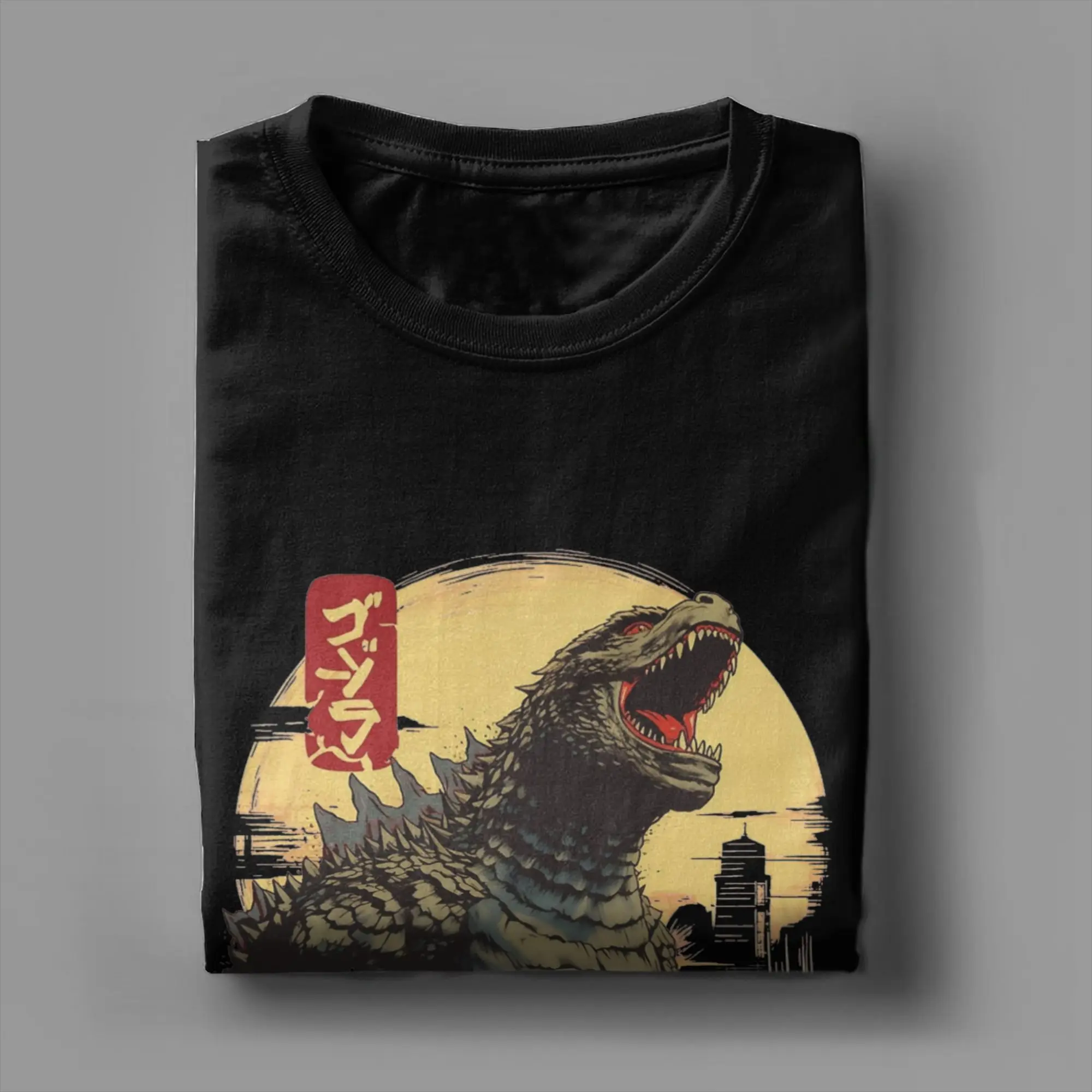 Godzillaed City Destruction Tshirts Unisex Cotton Tops Shirts Retro  Round Neck Short Sleeve - view 4