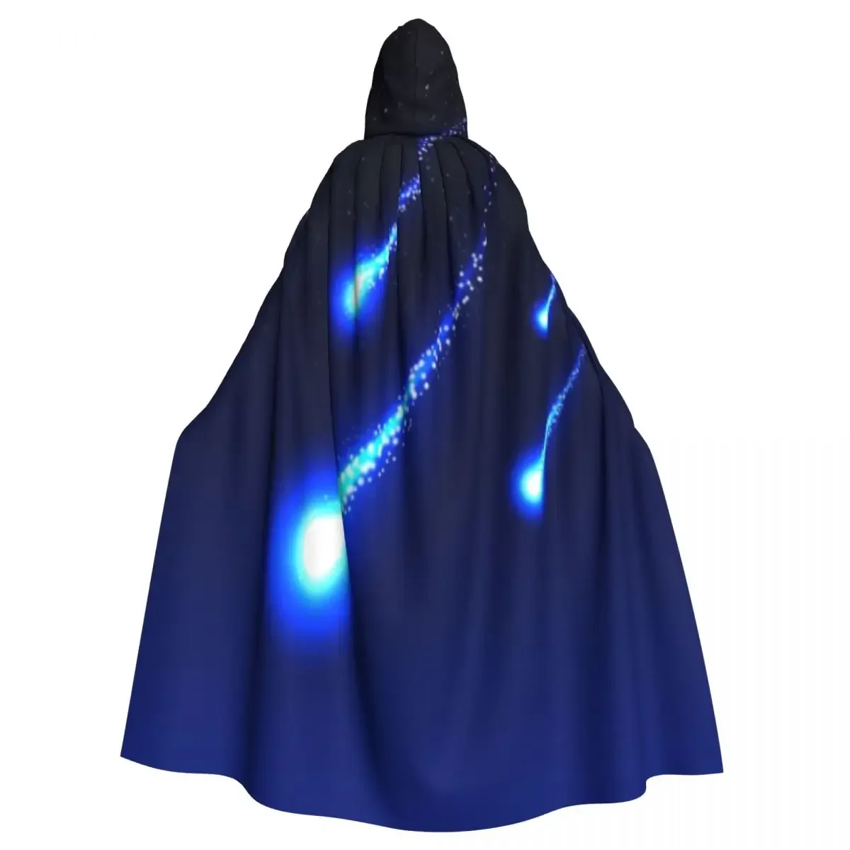 Meteor Shower In The Night Sky Hooded Cloak Polyester Unisex Witch Cape Costume Accessory