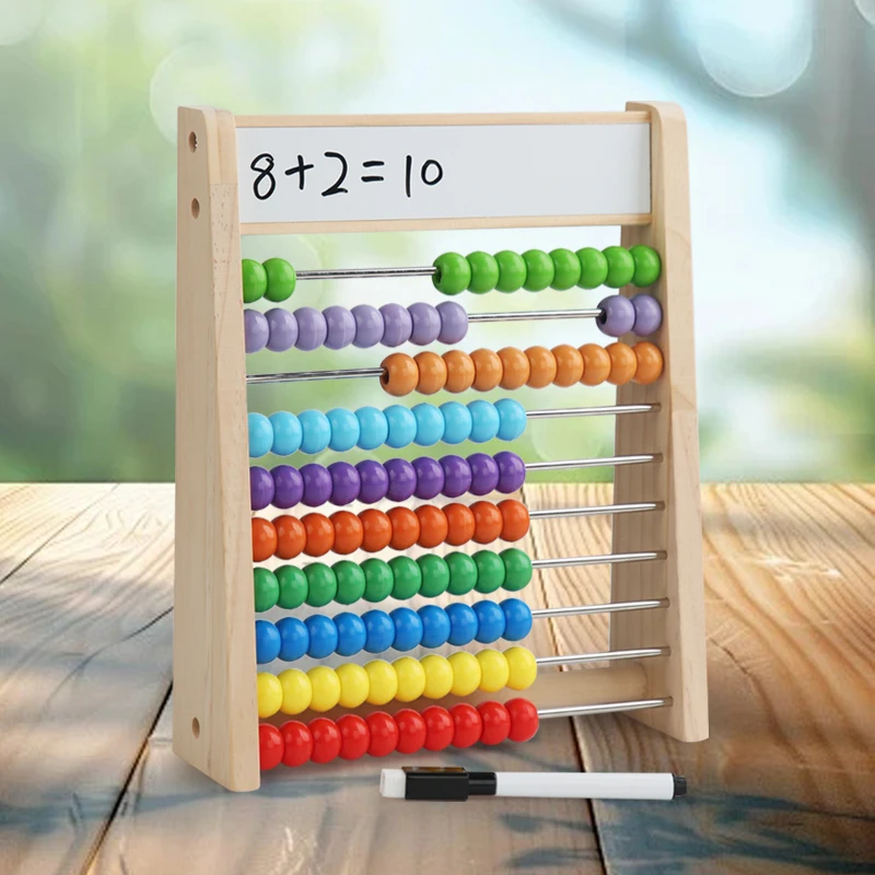 Wooden Abacus Educational Math Toy Children Rainbow Counting Beads Numbers Arithmetic Calculation Puzzle Montessori Learning Toy