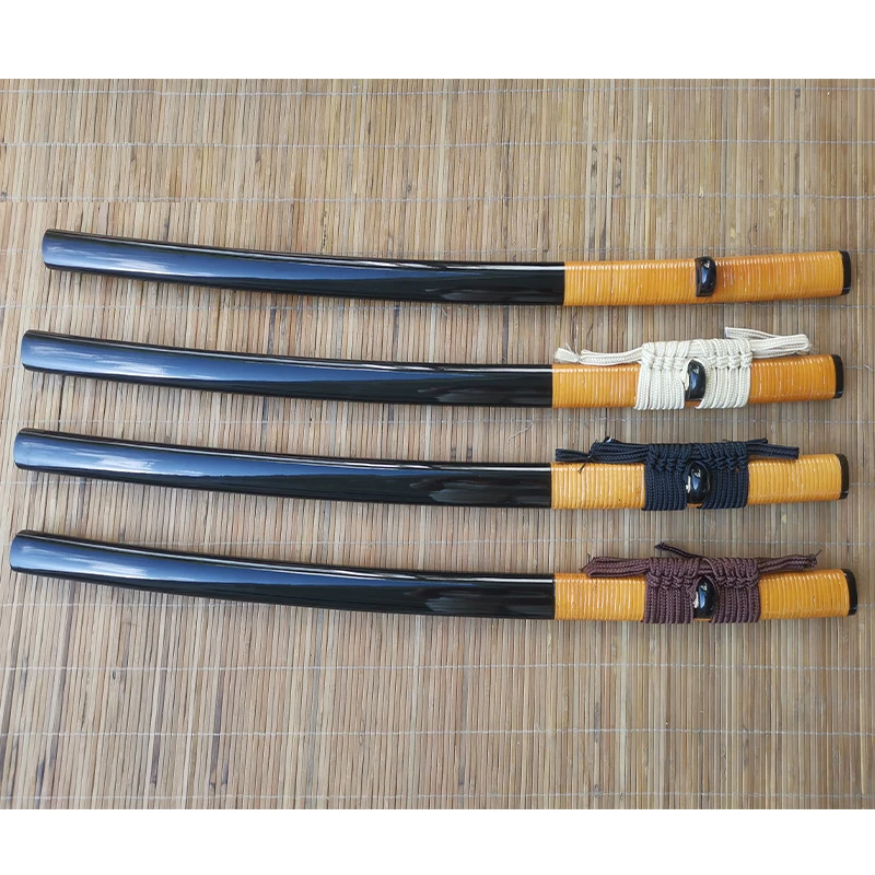 Wrapping Cane Saya-Wooden Scabbard, Japanese Samurai Katana Saya,Blade Sheath, With Polyester Rope