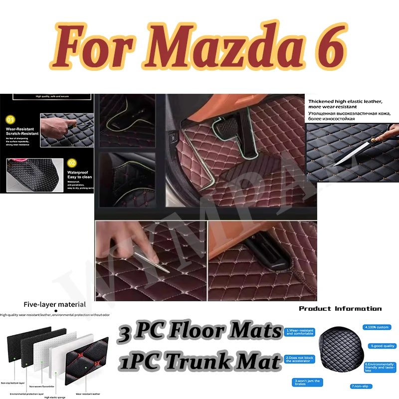 

Luxury Car Floor Mats For Mazda 6 2006 2007 2008 2009 2010 2011 2012 2013 2014 2015 2016 2017 Auto Foot Pads Interior Accessorie