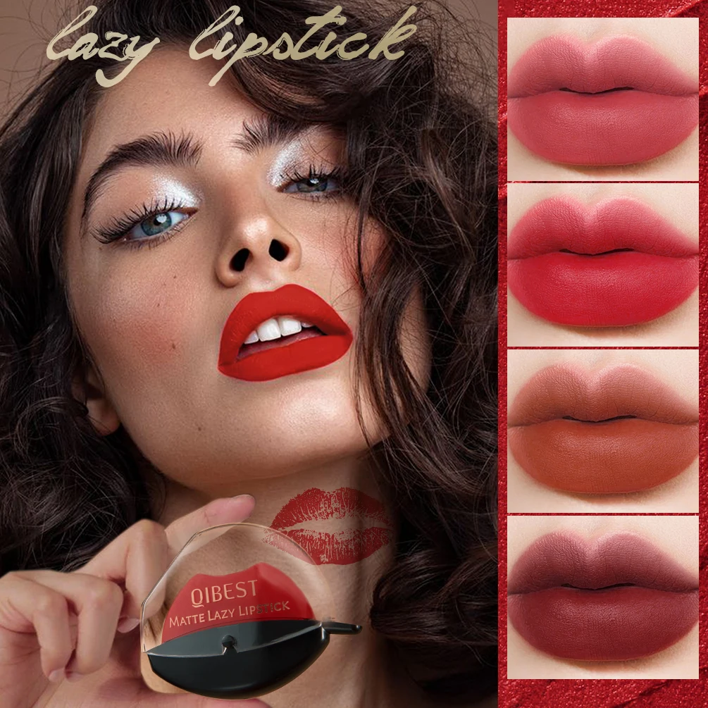 Lippen förmiger Lippenstift Farbwechsel lang anhaltender Lippenstift wasserdichter roter Lippenstift kawaii Make-up feuchtigkeit spendende Lipgloss-Kosmetik