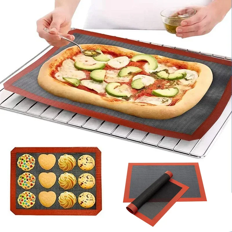 Silicone Grill Mat 30X40cm Baking Tray Breathable BBQ Cookie Bread Mat Oven Microwave High Temperature Baking Kitchen Tools