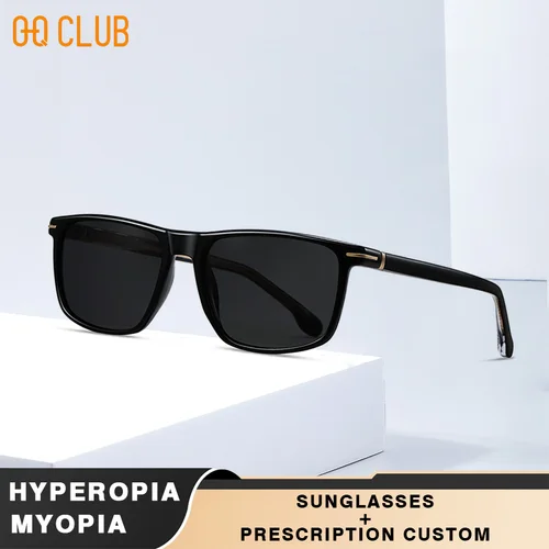 Imagen 2 del producto O-Q CLUB nuevas gafas de sol polarizadas cuadradas de moda para hombre tendencia Retro Premium TR90 gafas protectoras UV de acetato gafas de sol para hombre