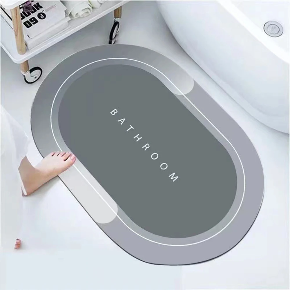 Bathroom Anti-slip Floor Mat Fast Water Absorption Evaporation Texture Non-slip Bottom Easy Clean Carpet For Bathroom Bedroom