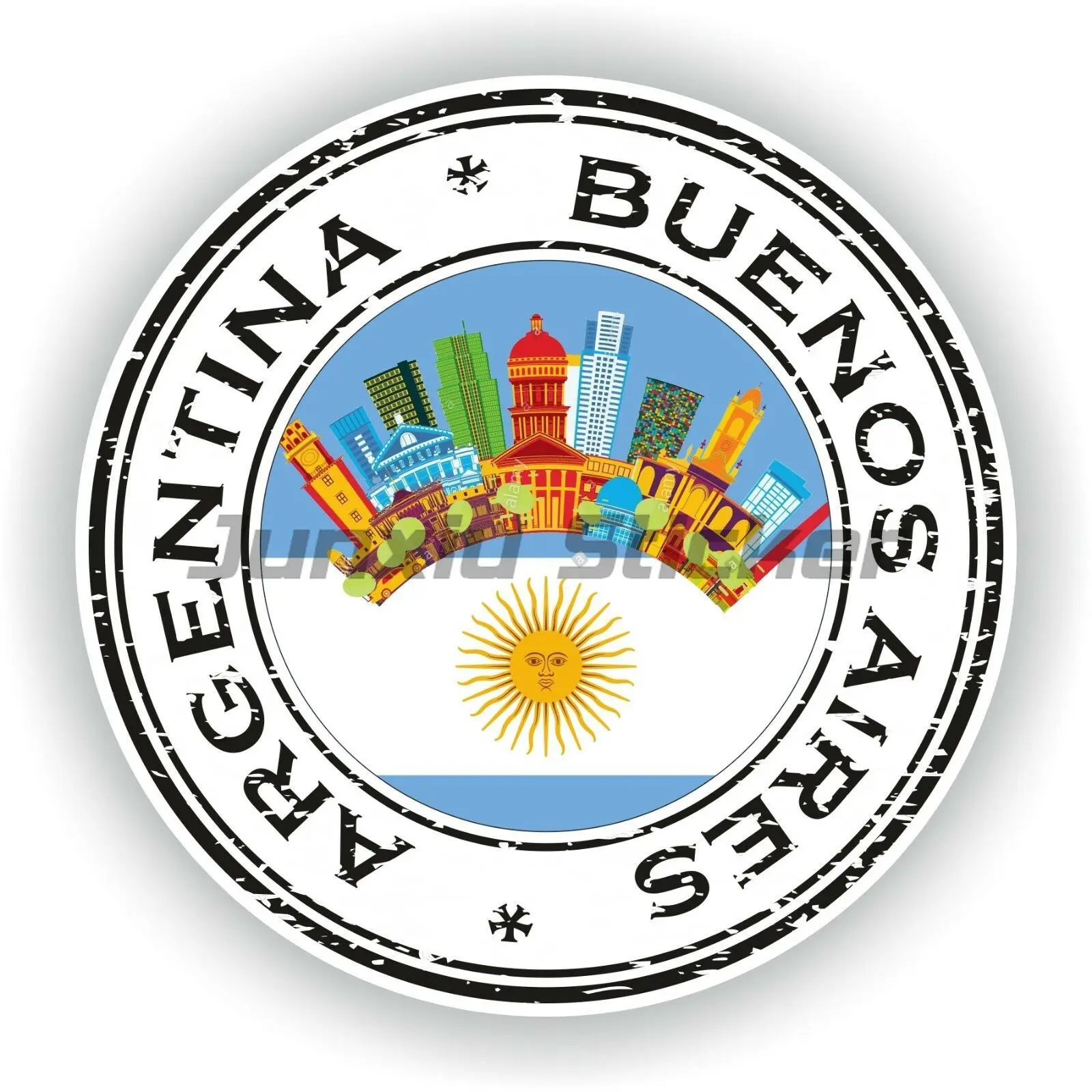 Argentina Buenos Aires National Flag Helmet  Motorcycle Accessories Decal Funny Car Sticker Vinyl Waterproof Decal