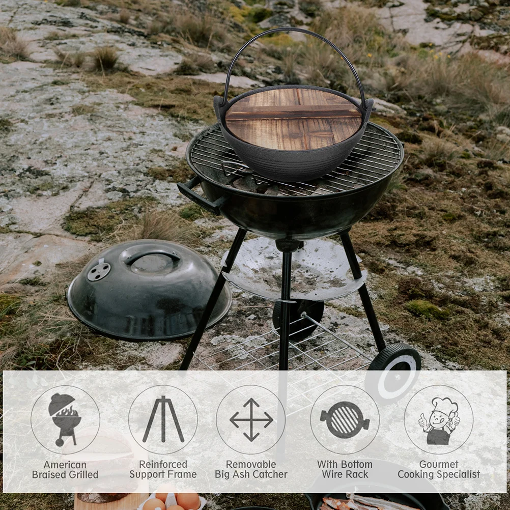 

Japanese Style Iron Hanging Pot for Cooking Stewing Soup Camping Outdoor Picnic Durable Sukiyaki Pot Outdoor Picnic Cookware