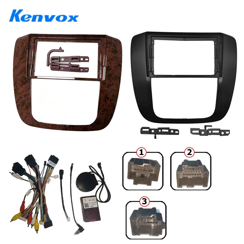 Kenvox 2Din Car Frame Audio Fitting Adaptor Dash Trim Kits Facia Panel 9 inch For GMC Yukon Chevrolet Tahoe Suburban Radio