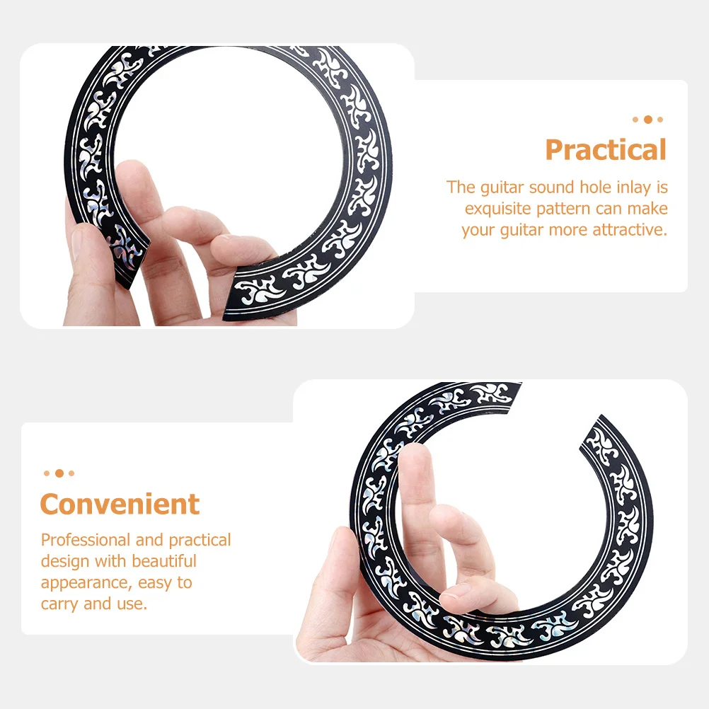 

4Pcs Guitar Rosette Decoration Durable Sound Hole Ring Decal Easy Install Acoustic Classical Guitar Accessory Sound Hole Decal