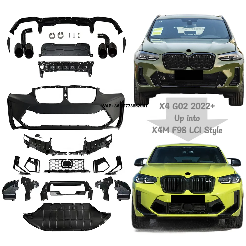 

For X4 G02 2022y+ Upgrade Old to New X4M F98 LCI 2022 Style Body Kit Car Bumpers Grille Auto Tuning Parts Full Set