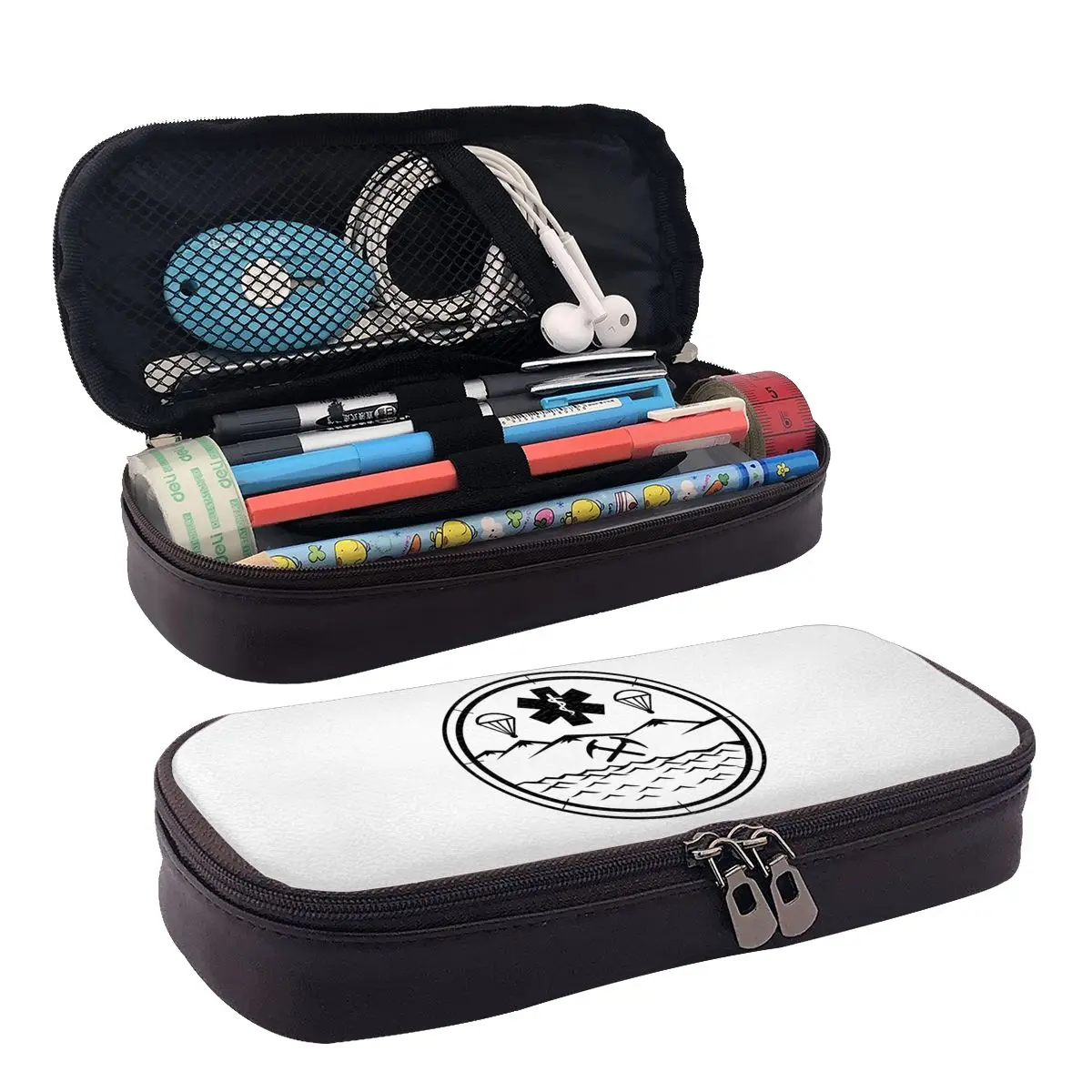 

Кожаный пенал Emt Star Of Life Emergency Medical для студентов, подарки, коробка для ручек, сумка для карандашей, канцелярские принадлежности, сумка-держатель для ручек