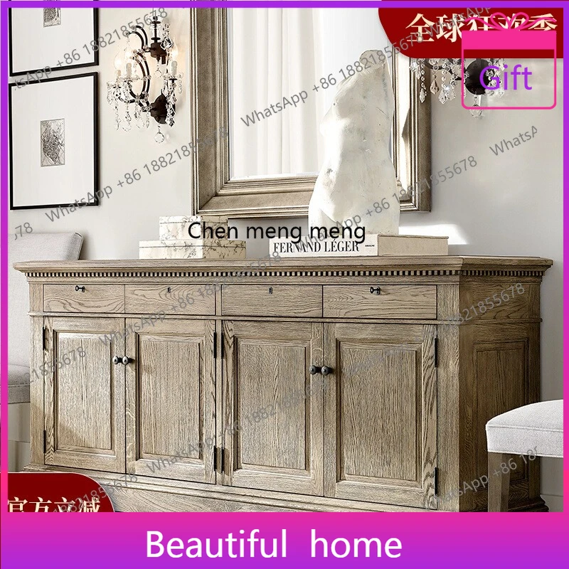 

D1089 Американский боковой шкаф, входной шкаф для чая из цельного дерева, ретро и простой настенный шкаф для хранения вещей