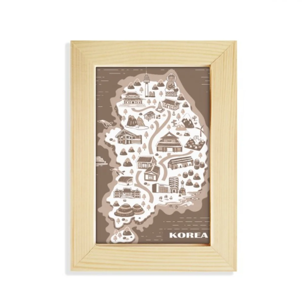 Korean Map Seoul and Busan Desktop Display Photo Frame Picture Art Painting 5x7 inch